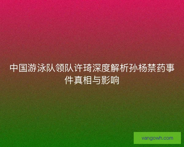 中国游泳队领队许琦深度解析孙杨禁药事件真相与影响