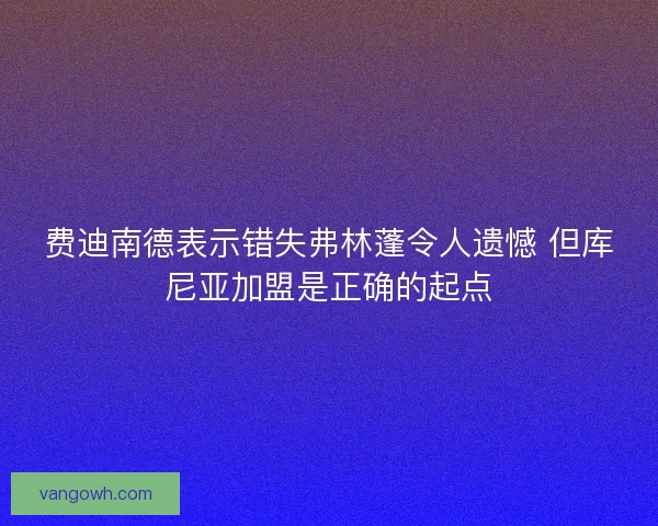 费迪南德表示错失弗林蓬令人遗憾 但库尼亚加盟是正确的起点