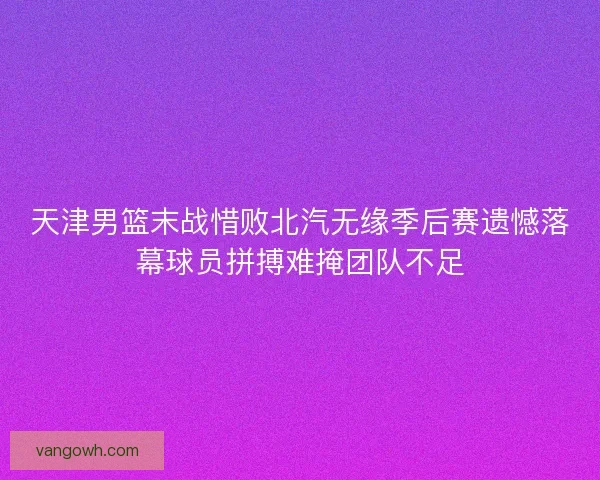 天津男篮末战惜败北汽无缘季后赛遗憾落幕球员拼搏难掩团队不足